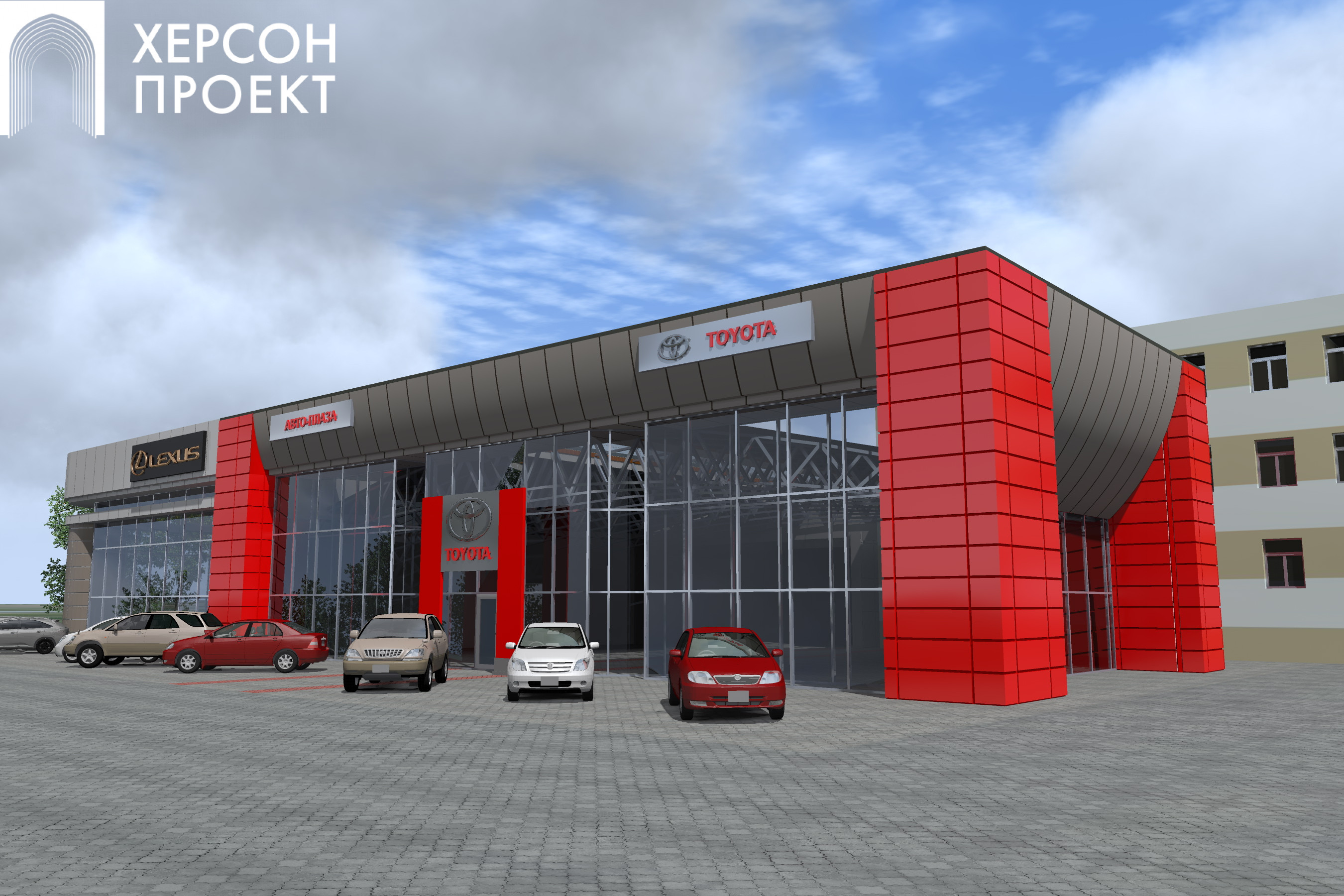 Ескізний проект автосалону Toyota в Херсоні від "Херсонпроект"